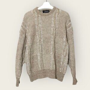 Vintage Wool Blend Oversized Mixed Knit Grandpa Dad Sweater